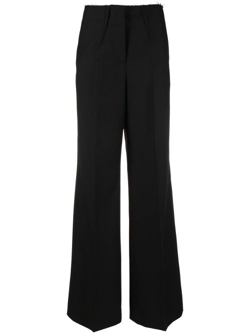 High-waisted flare-leg trousers - Black