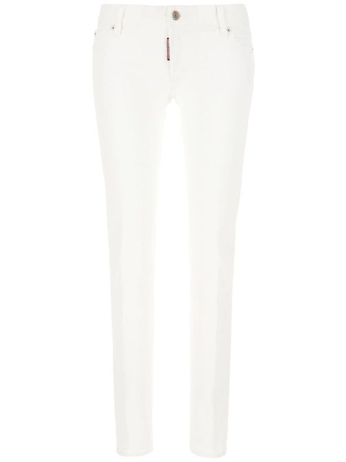 Logo-patch skinny jeans - White
