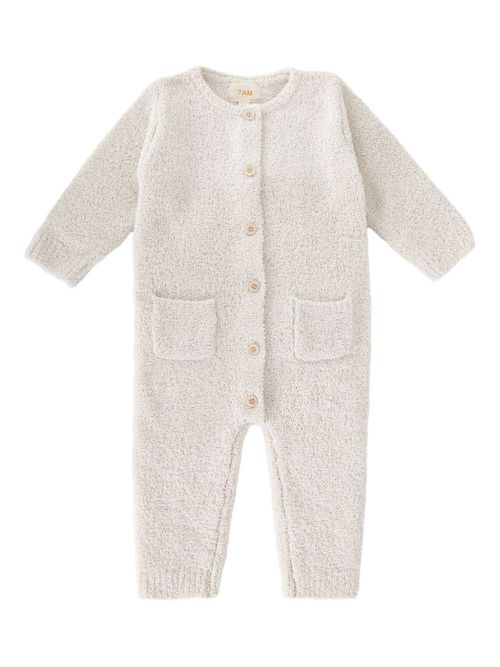 7AM KIDS fleece romper - White