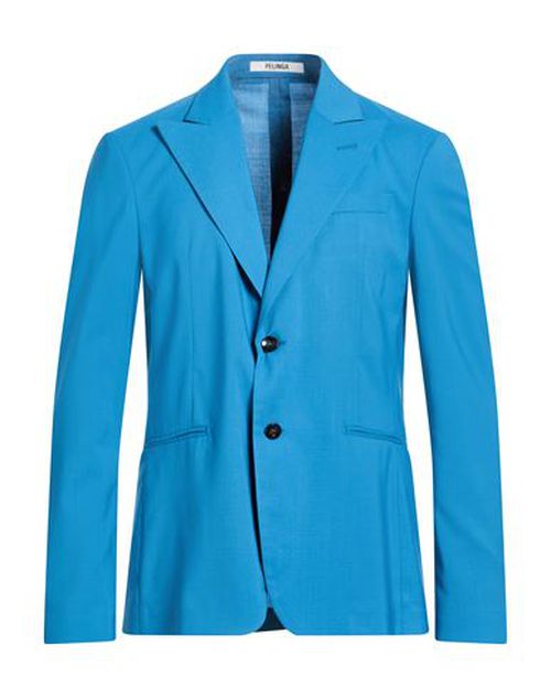 Man Blazer Azure Size 42 Wool, Polyester, Elastane