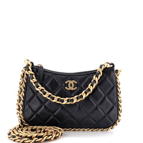 Chanel  Pre-Loved CC Chain Around Hobo Quilted Lambskin Mini