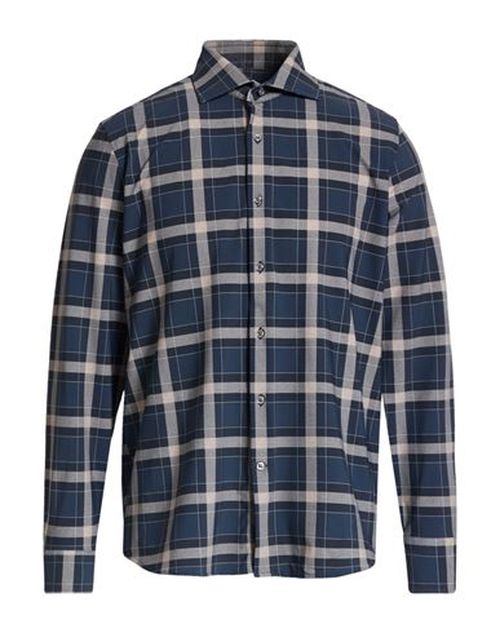 Man Shirt Midnight blue Size 17 ¾ Polyamide, Elastane