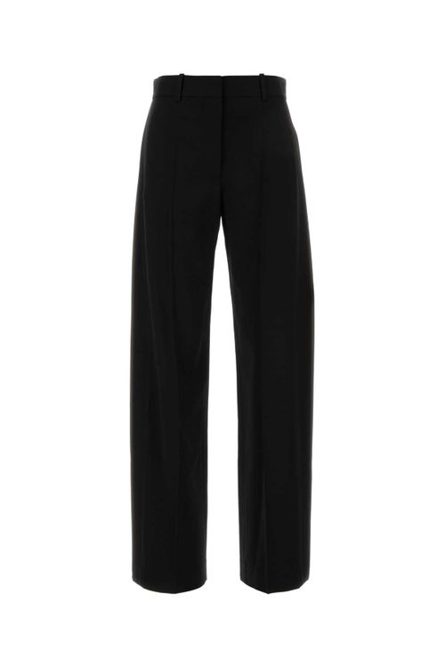 Wool-Viscose Blend Trousers — Black
