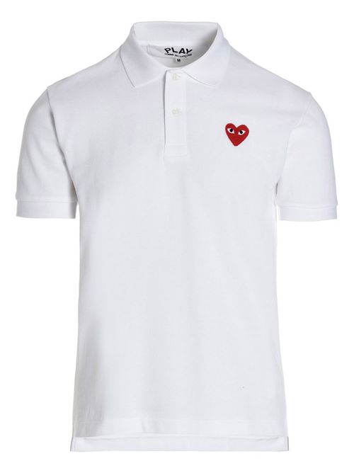 White Embroidered Logo Polo