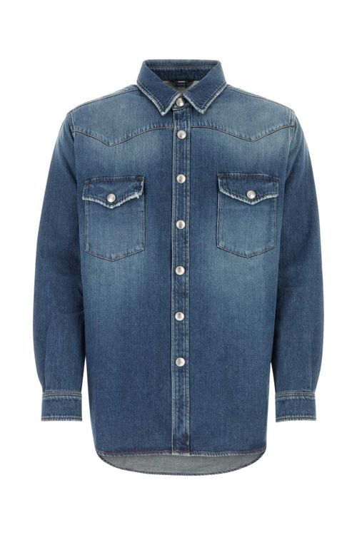 Denim Western Shirt — Blue