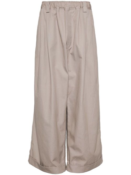 Wide-leg cotton chinos - Neutrals