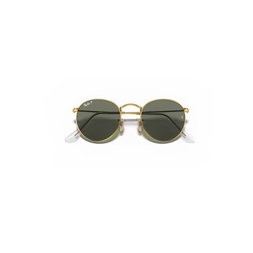 Ray-Ban Round Metal Sunglasses Arista Gold Frame Green Lenses Polarized 50-21
