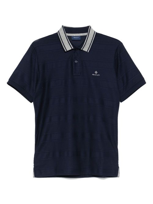 Embroidered-logo polo shirt - Blue