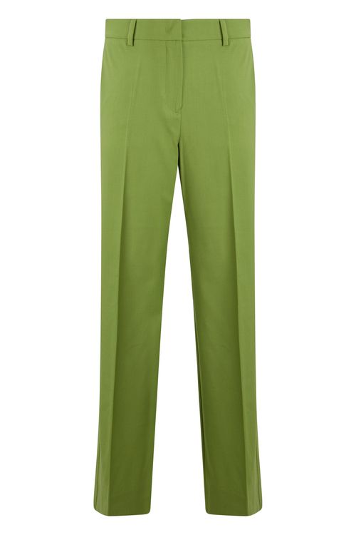 Weekend Straight-Cut Virgin Wool Trousers with Elastic Waist