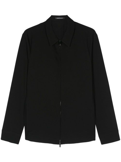 Waffle-effect zip-up jacket - Black