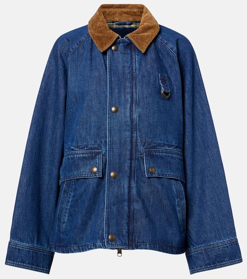 Corduroy-trimmed denim jacket