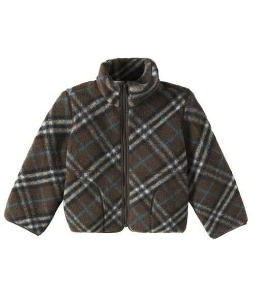 Burberry Kids Burberry Check wool-blend fleece jacket