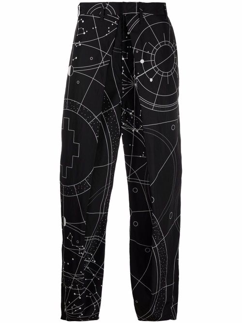 All over Astral pleated chinos - Black