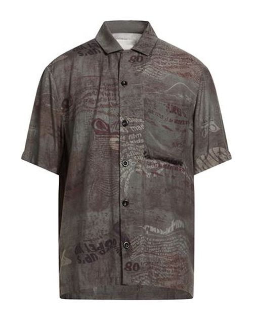 Man Shirt Dark green Size M Viscose