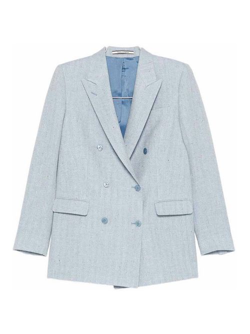 Double-Breasted Blue Wool Jasmine Blazer