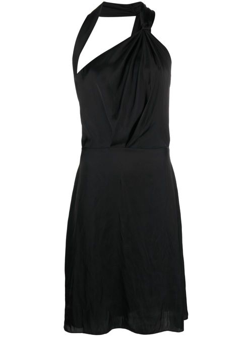 Razal pleat-detail satin midi dress - Black