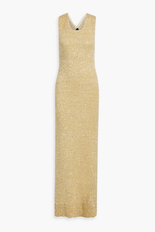 Sequined knitted maxi dress