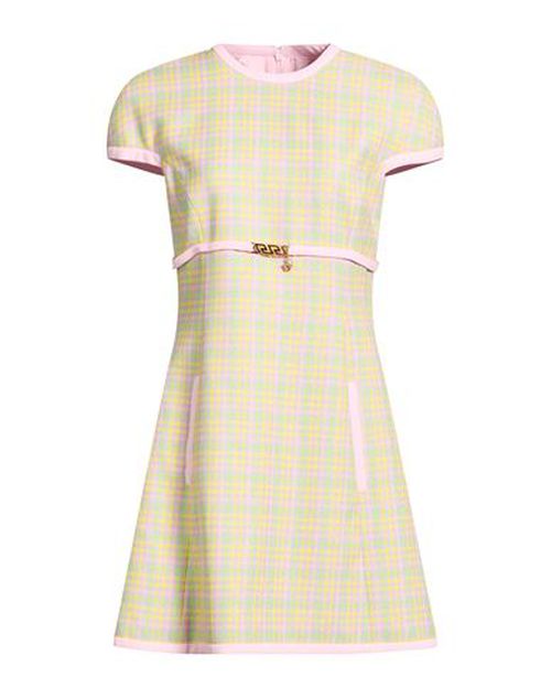 Woman Mini dress Yellow Size 10 Cotton, Viscose, Metallic Polyester, Polyamide