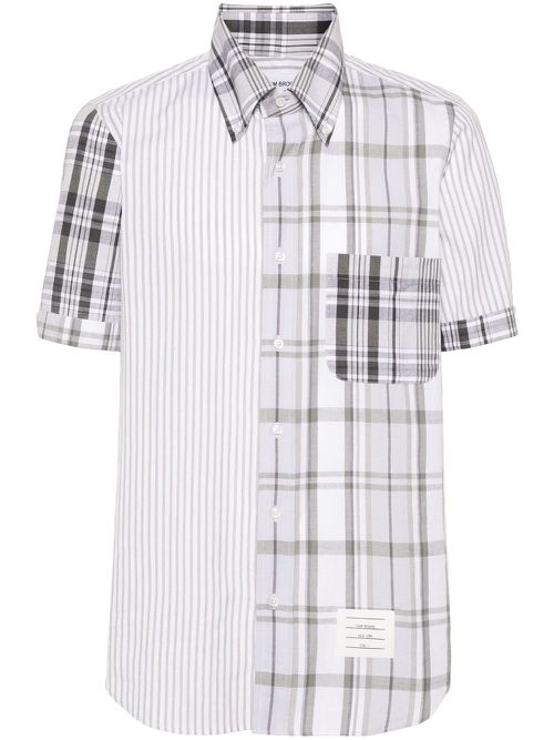 Mix-pattern cotton shirt - Grey