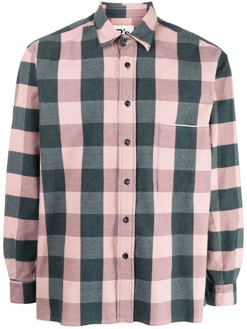 Check-print cotton shirt - Pink