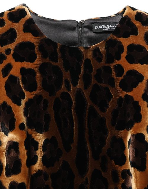 Leopard-Print Viscose-Silk Dress — Brown
