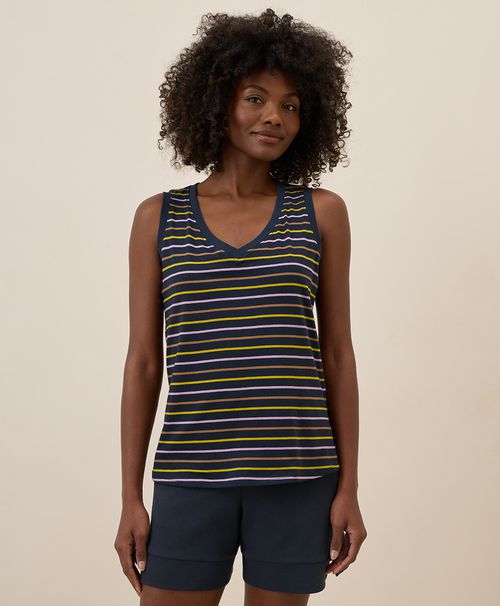 Women's La Jolla Stripe Softspun V-Neck Tank
