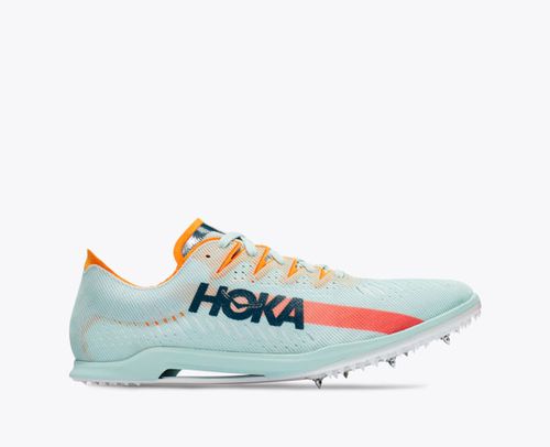 HOKA Cielo X MD Shoes in Blue Glass/Radiant Yellow