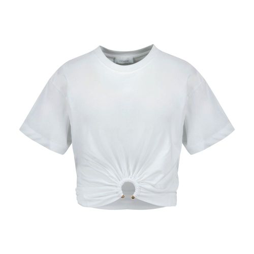 Twisted-Front Cotton T-Shirt — Ivory