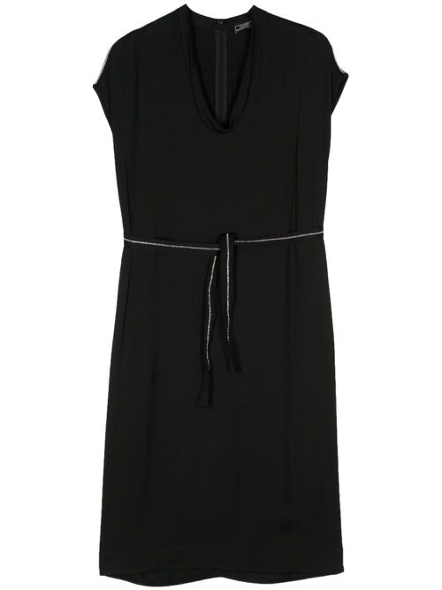Bead-chain midi dress - Black