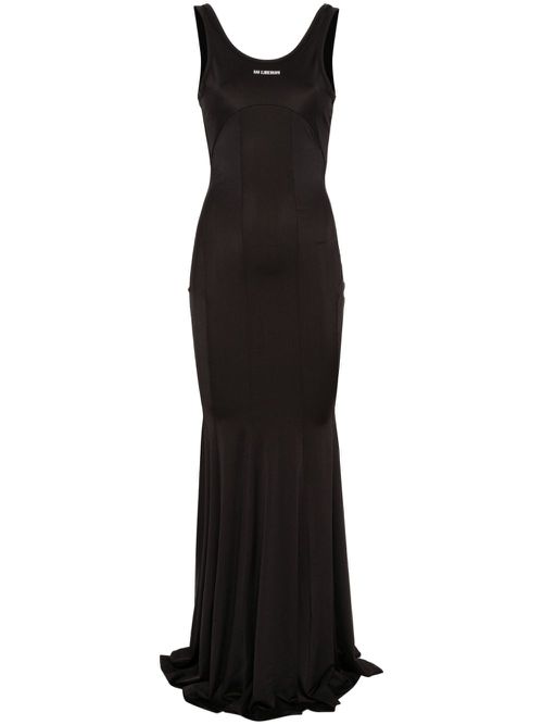 Logo-appliqué maxi dress - Black