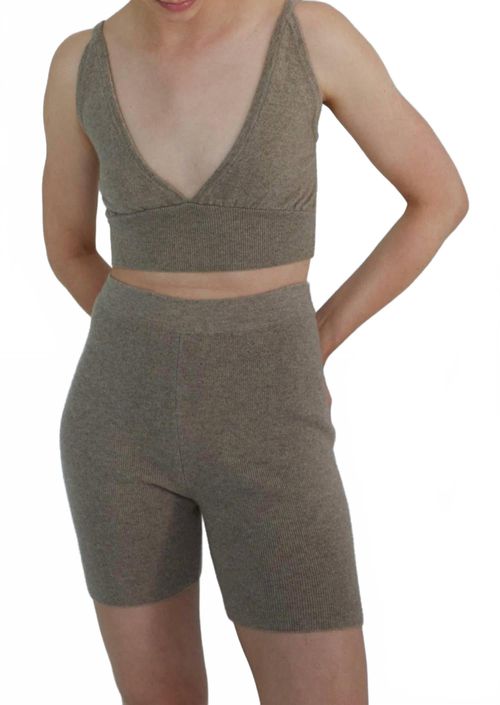 Cashmere Brooke Biker Shorts In Tan