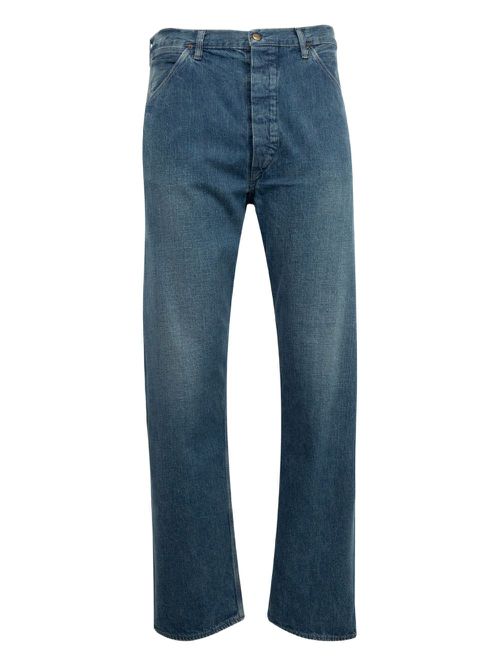 Strap-detail jeans - Blue