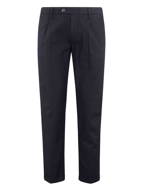 Cotton straight-leg trousers - Blue