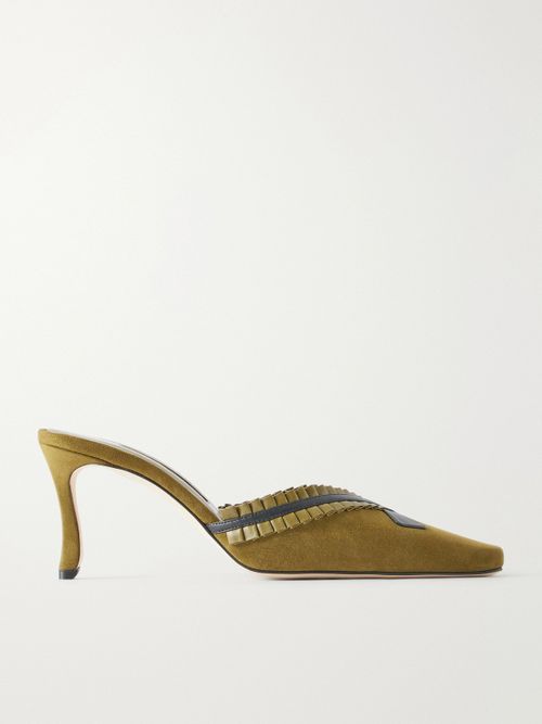 Voluptia 70 Embellished Suede Mules