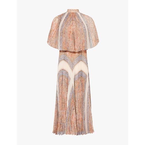 Womens Paisley Haze Sunray Paisley-print Recycled-polyester Midi Dress 