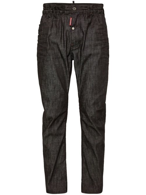 Coated-finish slim-cut jeans - Black