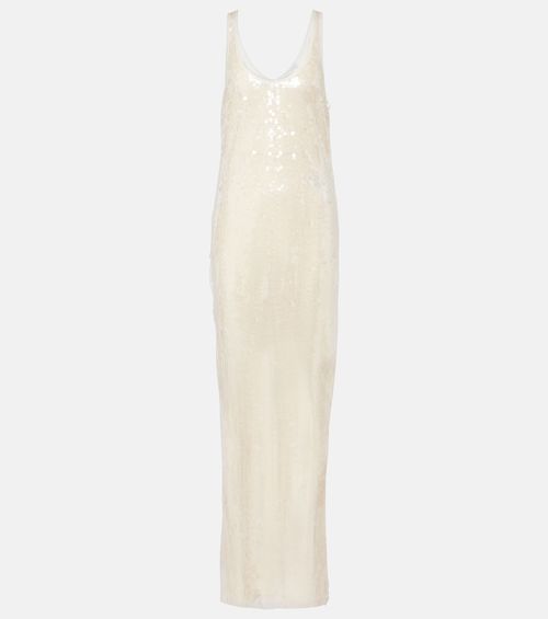 Sheer sequined maxi dress