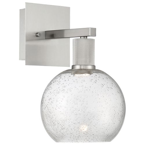 Brushed Steel LED Wall Sconce from the Port Nine Burgundy Collection