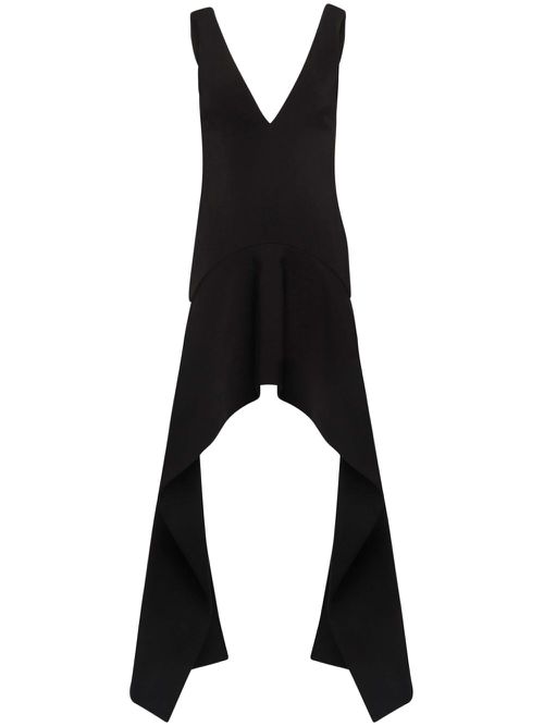 V-neck draped mini dress - Black