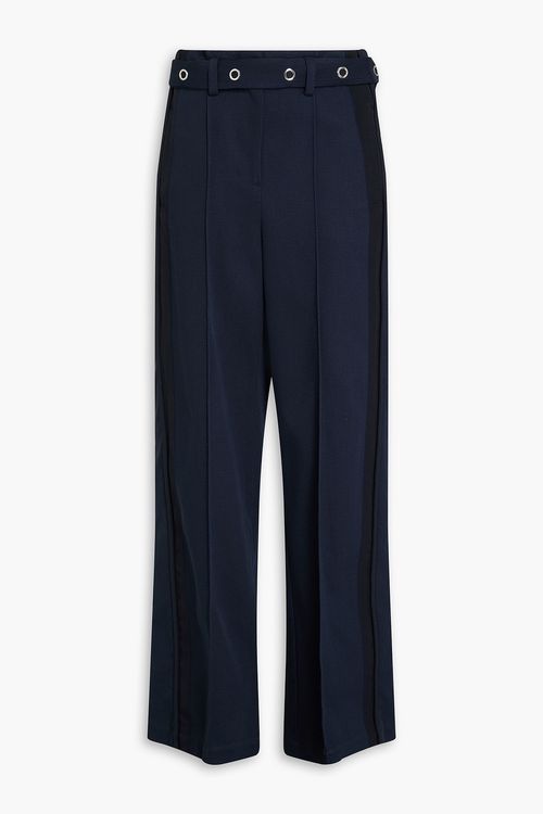 Cotton-twill wide-leg pants