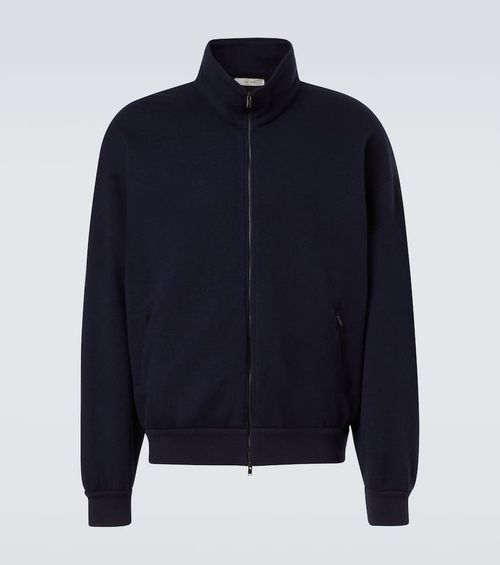 Cashmere and cotton bomber jacket