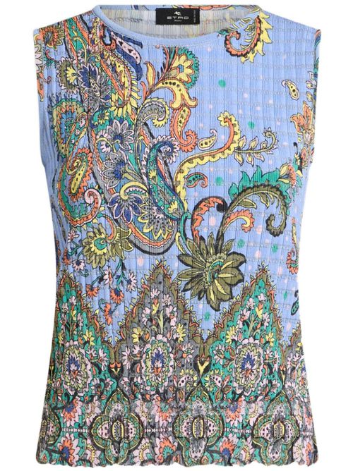 Floral knitted top - Blue