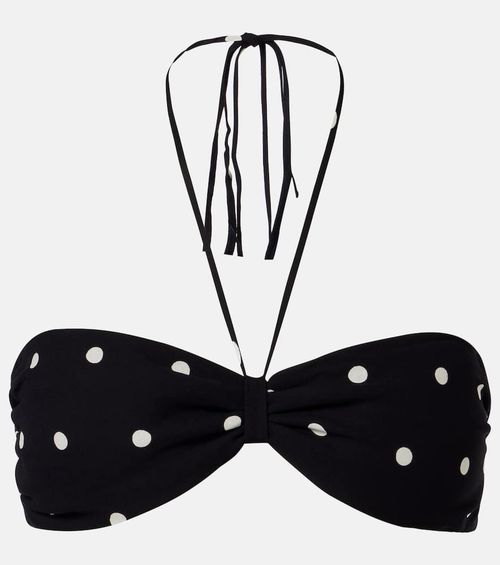 Polka-dot bandeau bikini top