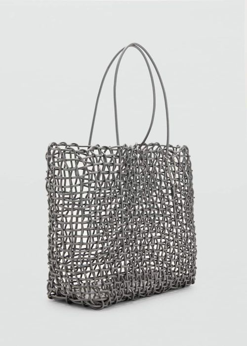 Braided shoulder bag dark silver - Woman - One size - 
