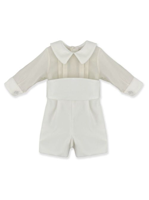 Long-sleeve cotton romper - Neutrals