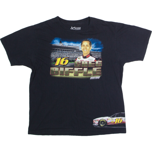 CHASE AUTHENTICS Greg Biffle #16 NASCAR Racing Mens T-Shirt Black USA