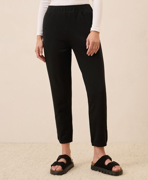 Women's Black Brushed Fleece Sweatpant