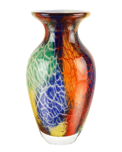 11In Firestorm Murano Style Art Glass Vase