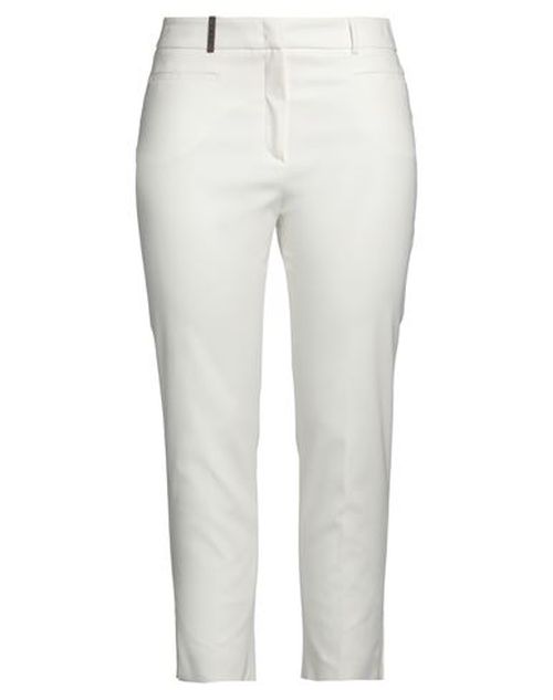 Peserico Woman Pants Off white Size 10 Cotton, Viscose, Elastane