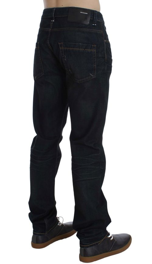 Acht Blue Wash Cotton Denim Straight Fit Men's Jean